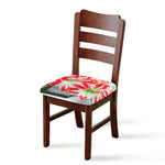 Red And White Amaryllis Print Chair Cushion Cover
