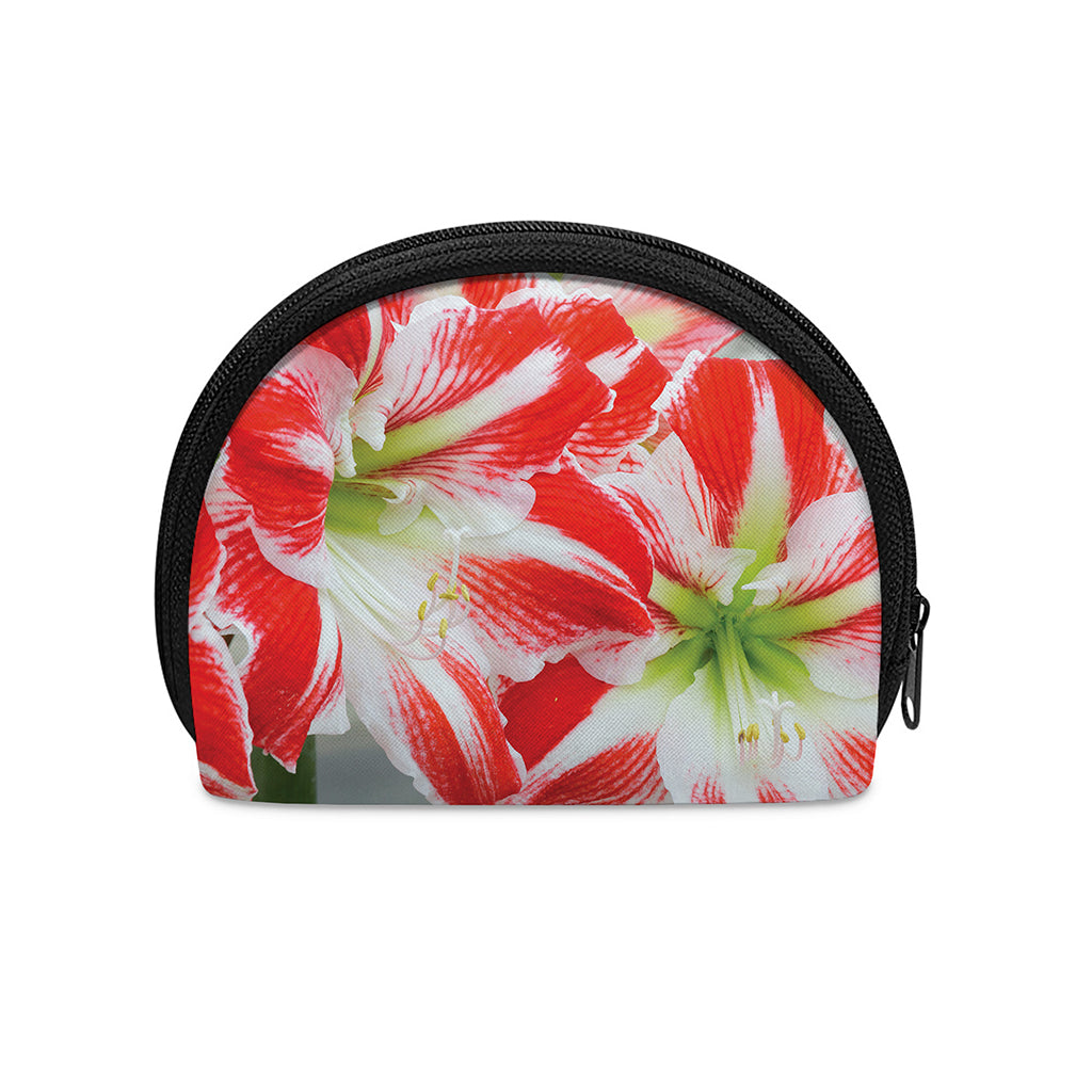 Red And White Amaryllis Print Coin Purse