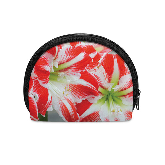 Red And White Amaryllis Print Coin Purse