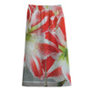 Red And White Amaryllis Print Cotton Front Slit Maxi Skirt