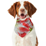 Red And White Amaryllis Print Dog Bandana