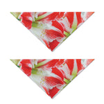 Red And White Amaryllis Print Dog Bandana