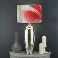 Red And White Amaryllis Print Drum Lamp Shade