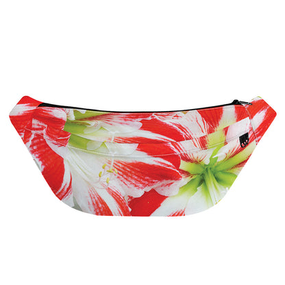 Red And White Amaryllis Print Fanny Pack