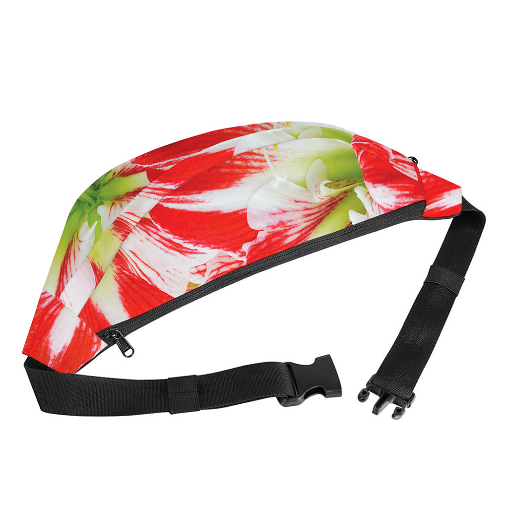 Red And White Amaryllis Print Fanny Pack