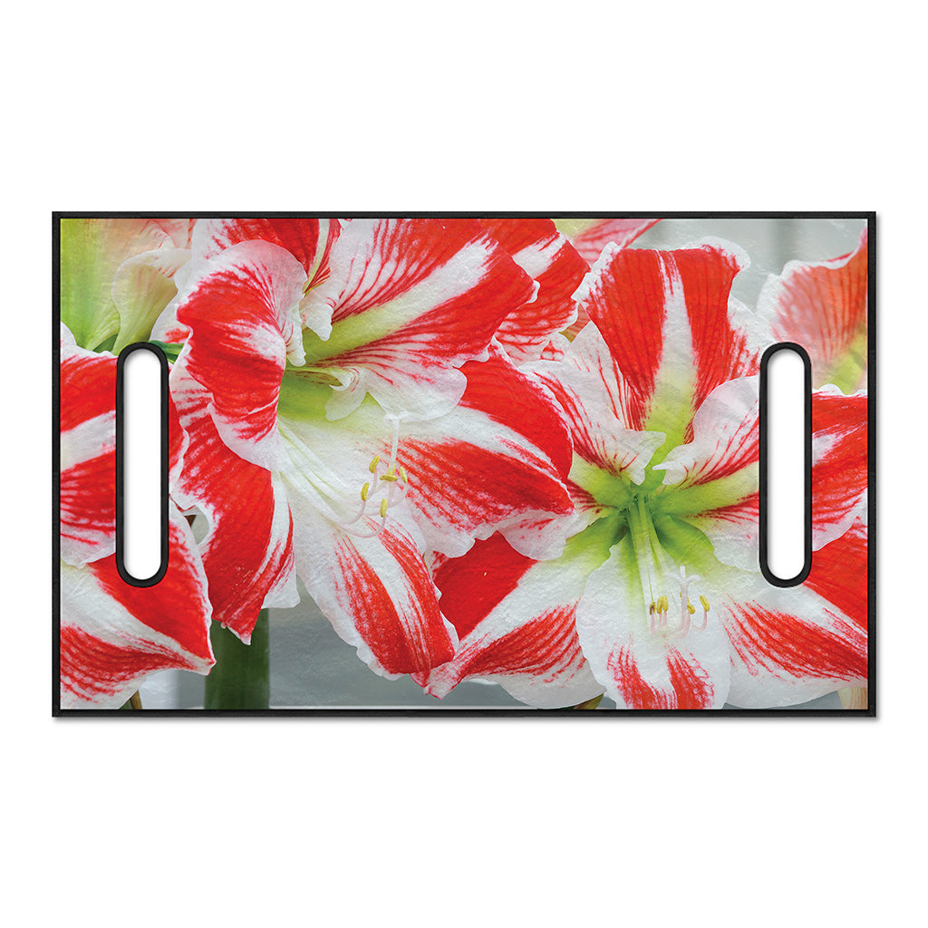 Red And White Amaryllis Print Golf Cart Seat Cover