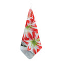 Red And White Amaryllis Print Hand Towel