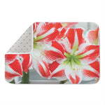 Red And White Amaryllis Print Indoor Door Mat