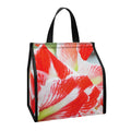 Red And White Amaryllis Print Insulated Lunch Tote