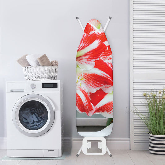Red And White Amaryllis Print Ironing Board Cover
