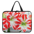 Red And White Amaryllis Print Laptop Sleeve With Handle