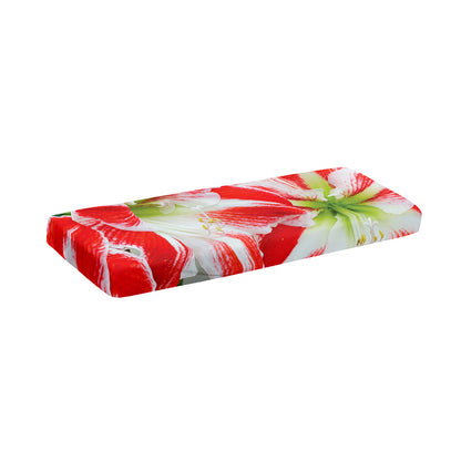 Red And White Amaryllis Print Piano Keyboard Cover
