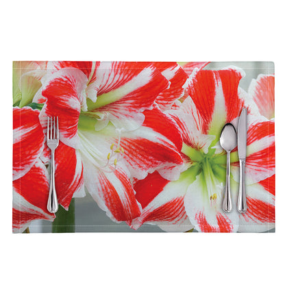Red And White Amaryllis Print Placemat