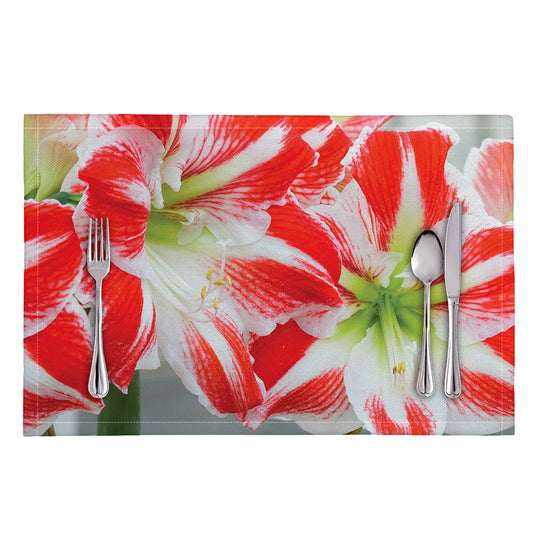 Red And White Amaryllis Print Placemat