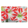 Red And White Amaryllis Print Polyester Doormat