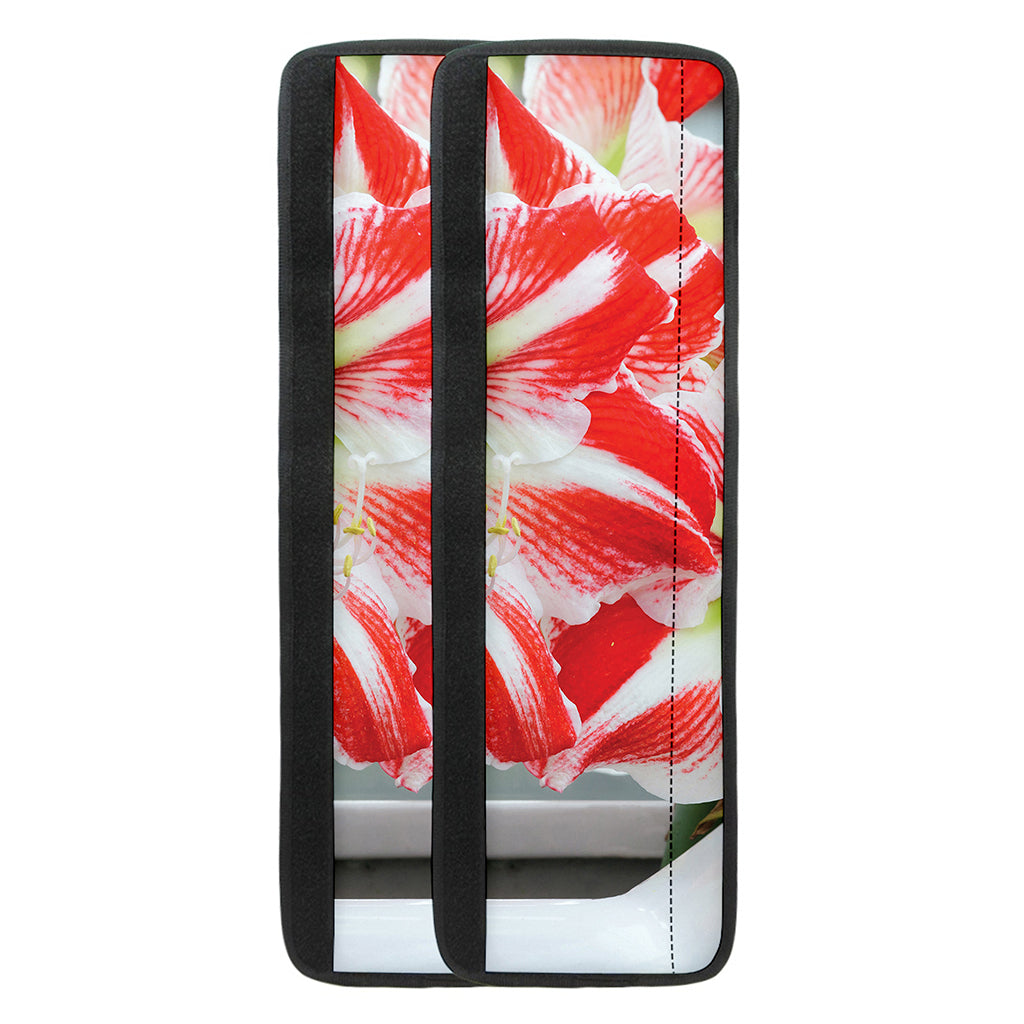 Red And White Amaryllis Print Refrigerator Handle Covers