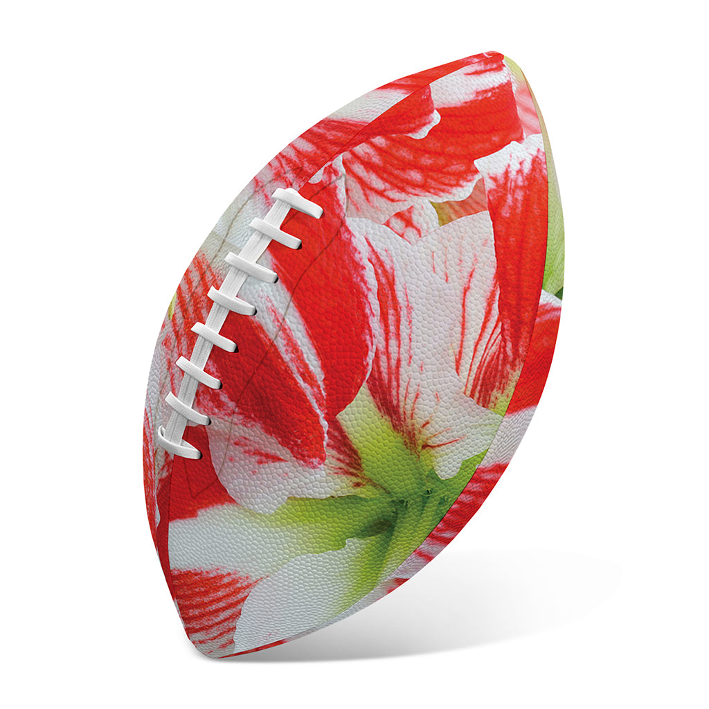Red And White Amaryllis Print Rugby Ball