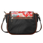 Red And White Amaryllis Print Saddle Bag