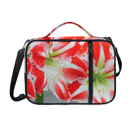 Red And White Amaryllis Print Shoulder Strap Bible Bag