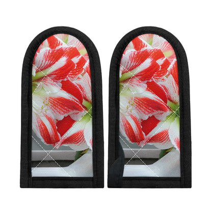 Red And White Amaryllis Print Skillet Handle Cover
