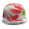 Red And White Amaryllis Print Snapback Cap