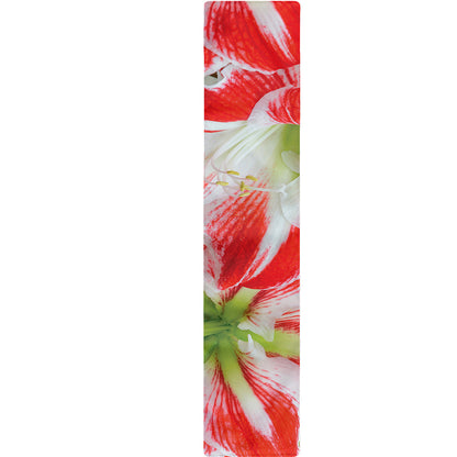 Red And White Amaryllis Print Table Runner