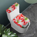 Red And White Amaryllis Print Toilet Lid And Tank Cover Set