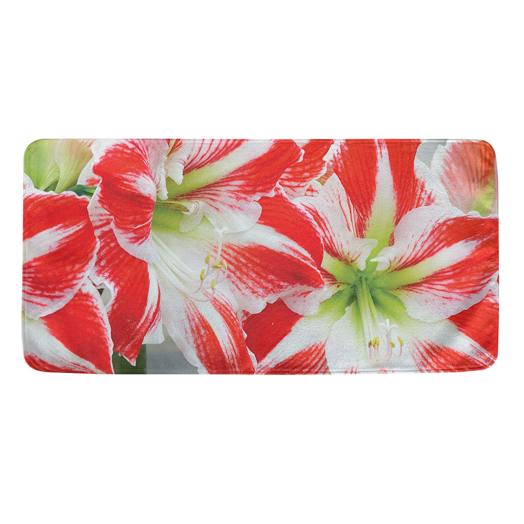 Red And White Amaryllis Print Towel