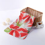 Red And White Amaryllis Print Towel