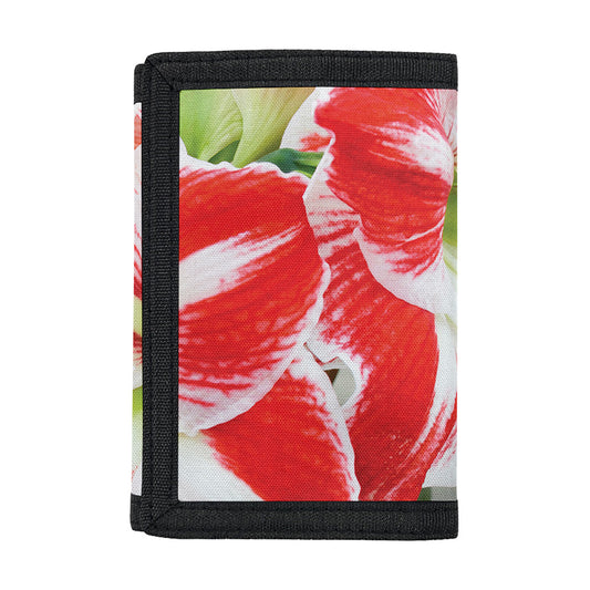 Red And White Amaryllis Print Trifold Wallet