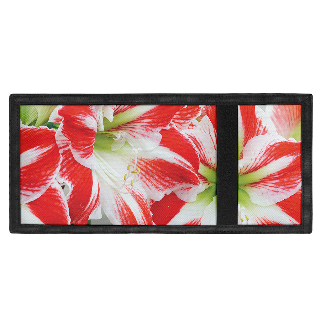 Red And White Amaryllis Print Trifold Wallet