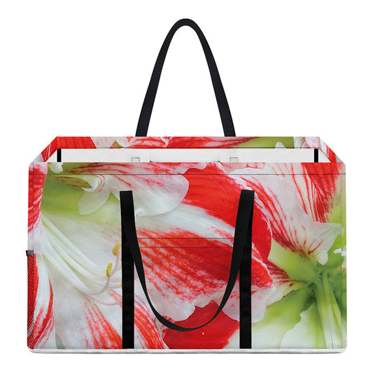 Red And White Amaryllis Print Utility Tote Bag