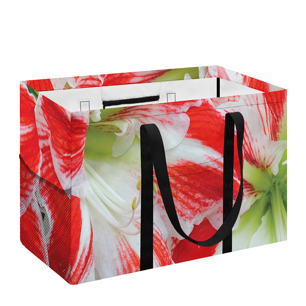 Red And White Amaryllis Print Utility Tote Bag
