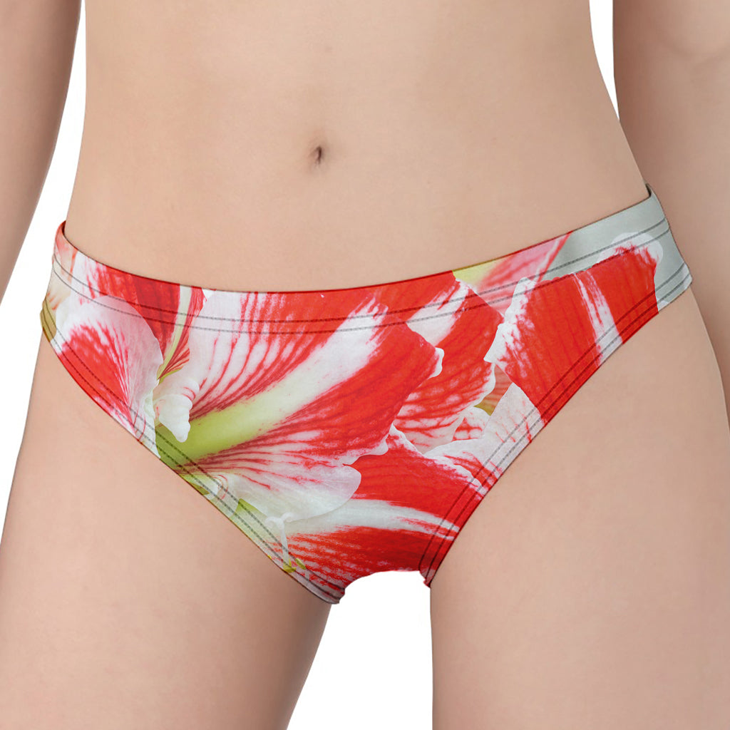 Red And White Amaryllis Print Women's Panties