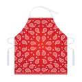 Red And White Bandana Print Adjustable Apron