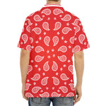 Red And White Bandana Print Aloha Shirt