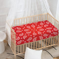 Red And White Bandana Print Baby Crib Sheet