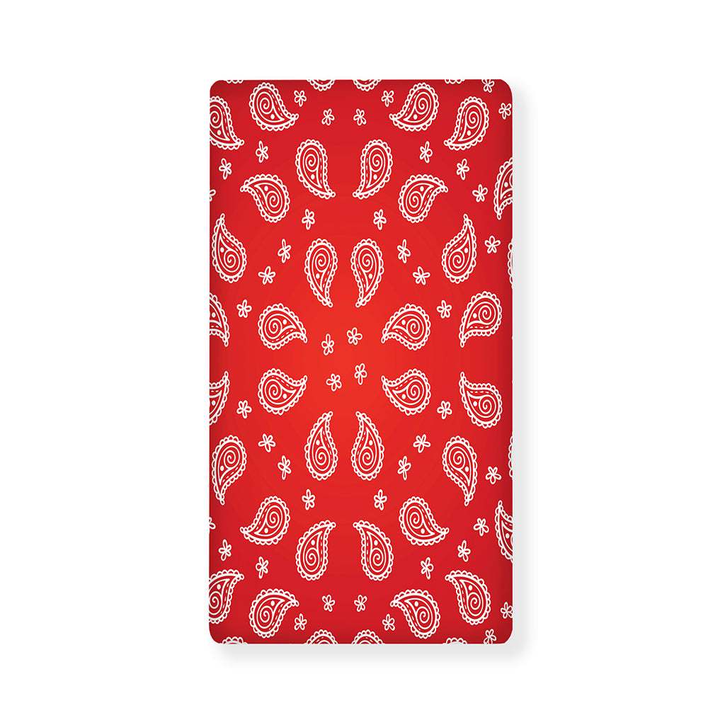 Red And White Bandana Print Baby Crib Sheet