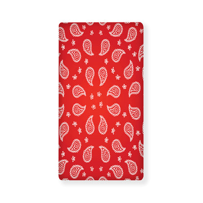 Red And White Bandana Print Baby Crib Sheet