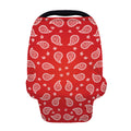 Red And White Bandana Print Baby Seat Cover