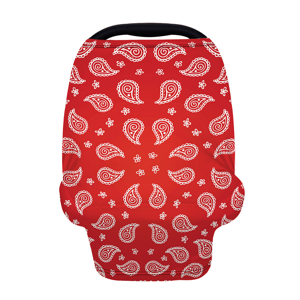 Red And White Bandana Print Baby Seat Cover