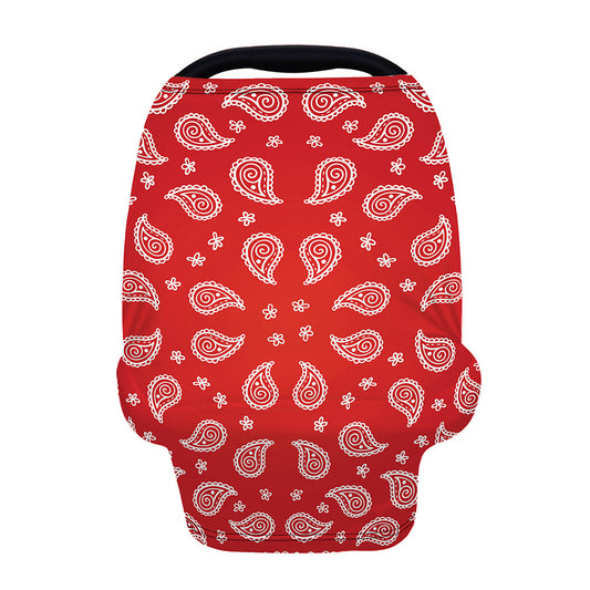 Red And White Bandana Print Baby Seat Cover