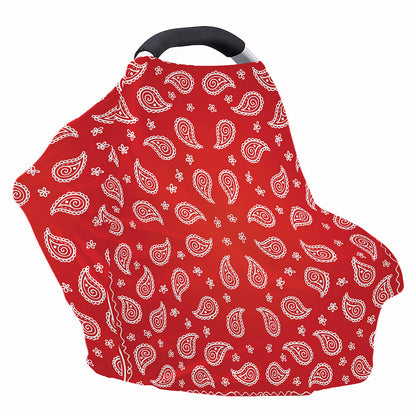 Red And White Bandana Print Baby Seat Cover