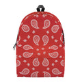 Red And White Bandana Print School Backpack