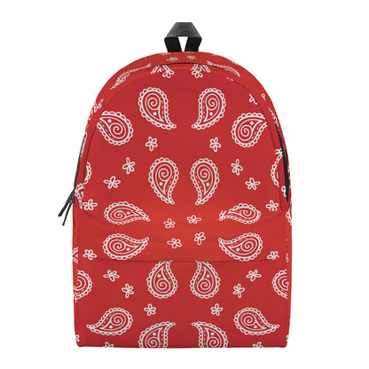Red And White Bandana Print Backpack