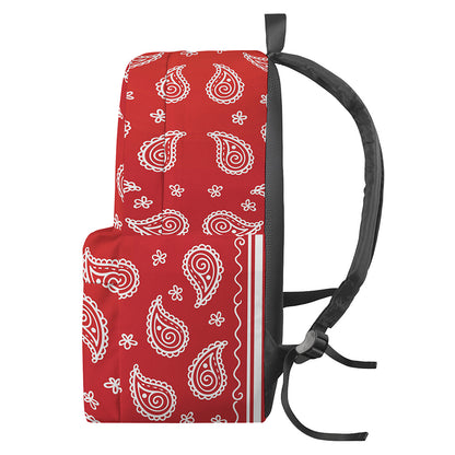 Red And White Bandana Print Backpack