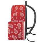 Red And White Bandana Print Backpack