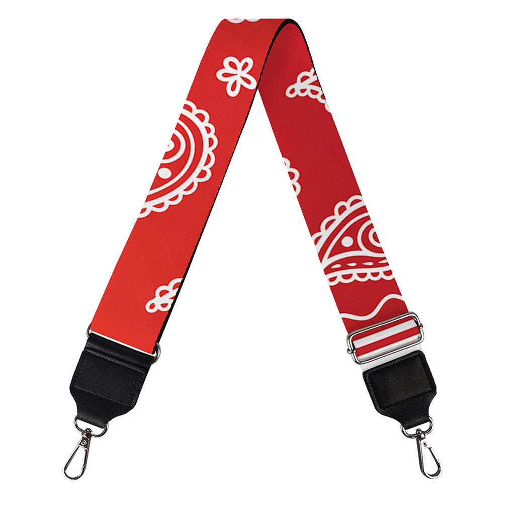 Red And White Bandana Print Bag Strap