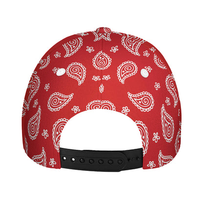Red And White Bandana Print Baseball Cap
