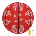 Red And White Bandana Print Basketball